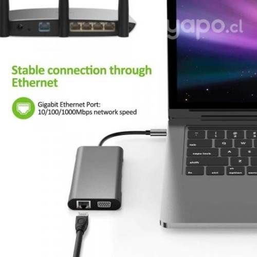 Hub 10 En 1 Usb Tipo C Adaptador Micro Sd Ethernet