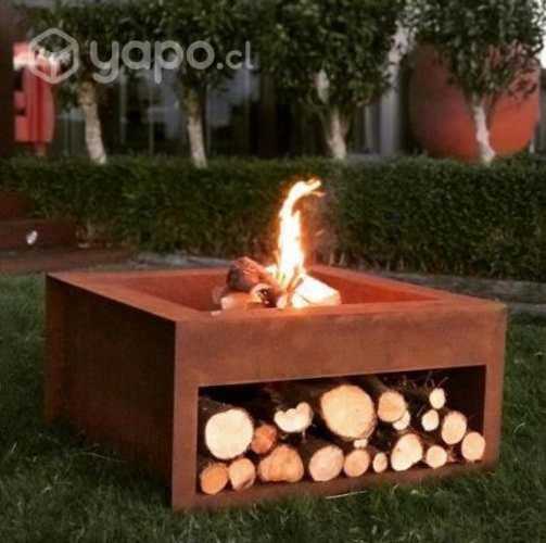 Braseros de acero rustico y negro