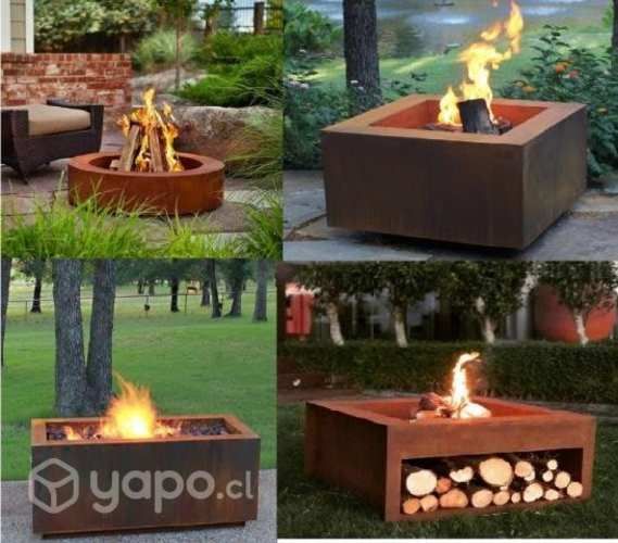 Braseros de acero rustico y negro