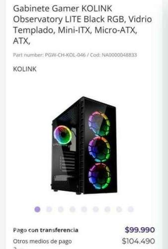 Gabinete gamer nuevo en su caja