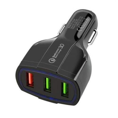 Cargador de Celular Triple Usb 3.5A y 18W Auto 12V