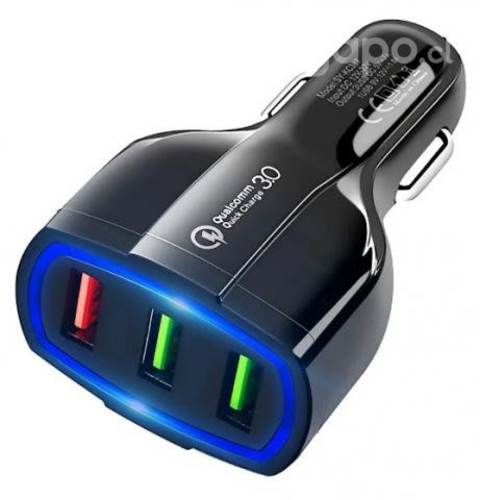 Cargador de Celular Triple Usb 3.5A y 18W Auto 12V