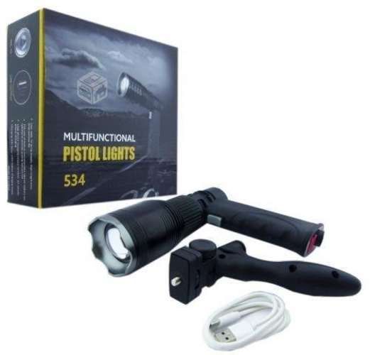 Linterna Led T6 Recargable Tipo Pistola con Atril