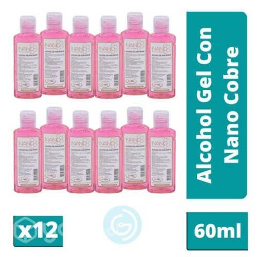 Pack X12 Alcohol Gel 70% Con NanoCobre 60ml GD