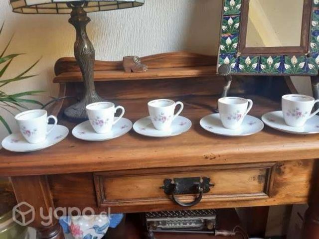 Fino juego de café porcelana Bavaria rivete oro