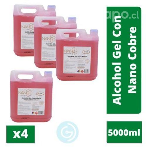 Caja X4 Alcohol N-Gel 70% C/Nanocobre 5000ml GD