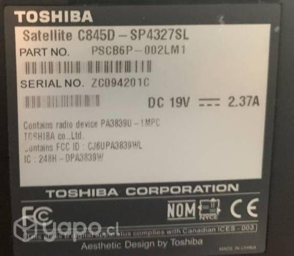 Notebook Toshiba