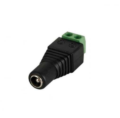 Conector DC Hembra Atornillado (a la fuente)