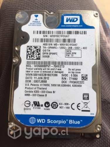 Disco duro 500gb notebook