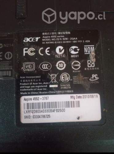 Notebook acer 4552