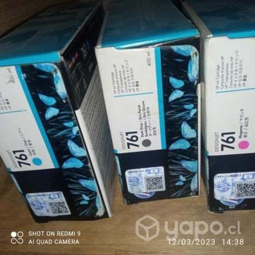 Tintas hp 761 colores originales de 400ml