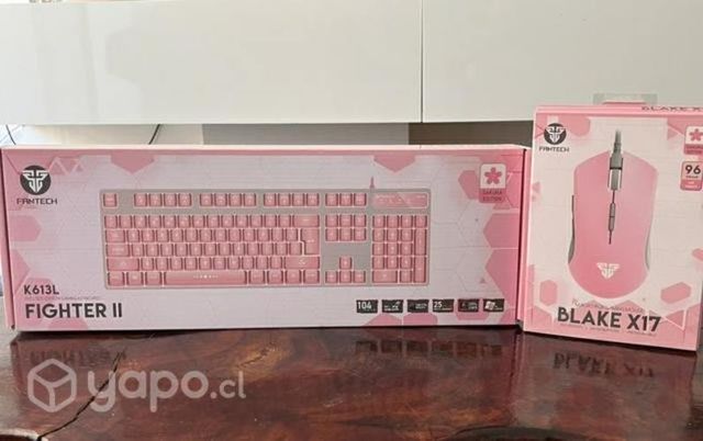 Pack gamer teclado más mouse fantech sakura