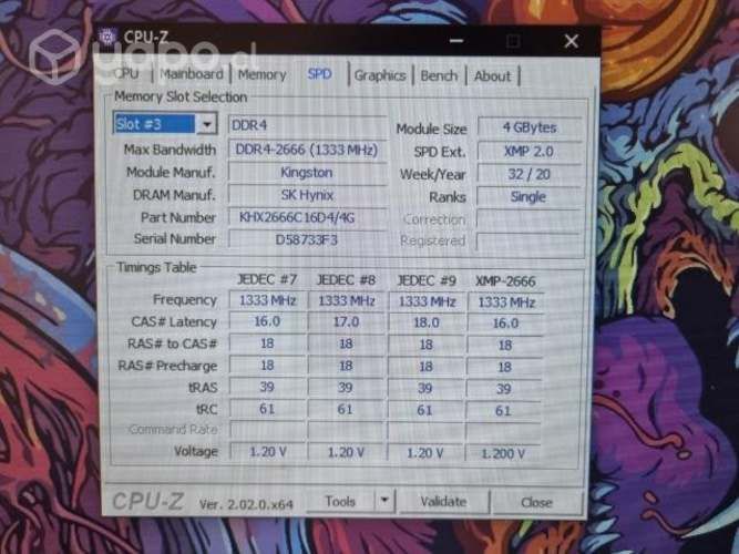 Memoria Ram DDR4 HyperX Fury Black 4 GB