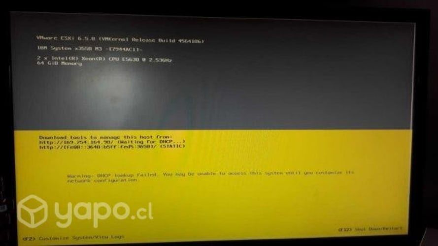 Servidor IBM x3550 M3, con 64Gb de Ram en módulos