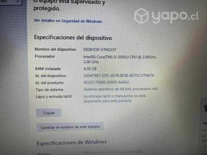 Notebook lenovo i3-5ta generación
