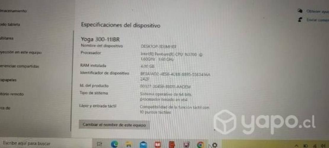 Notebook tactil lenovo