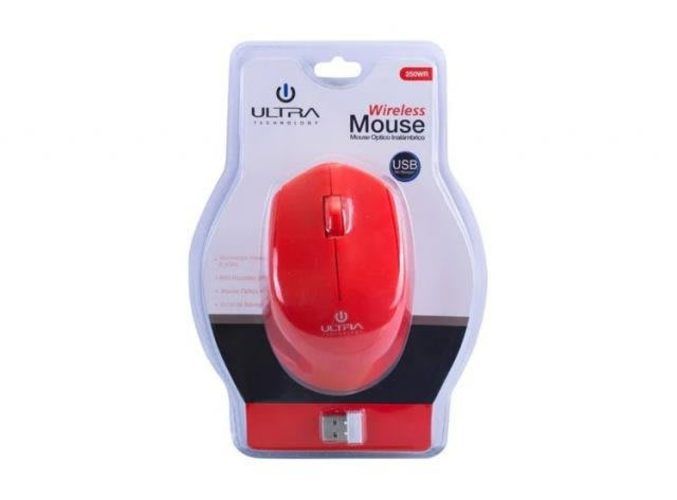 Mouse optico inalambrico ultra rojo