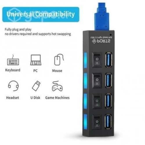 Multipuerto HUB 4 USB Extension 4 Puertos Extensor