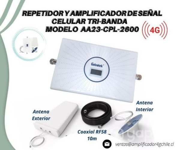 Amplificador y receptor de señal celular tri banda