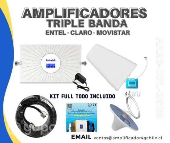 Amplificador y receptor de señal celular tri banda