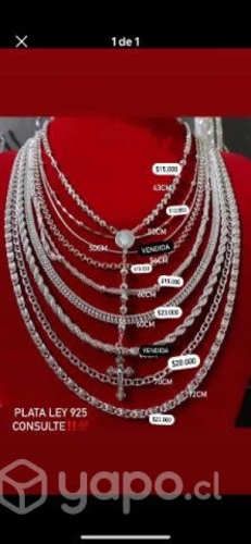 Cadenas plata ley 925