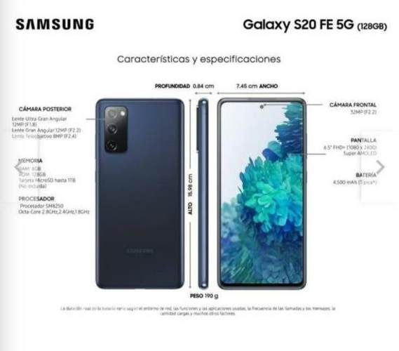 Samsung galaxy S20 FE 128 GB 5G BLUE