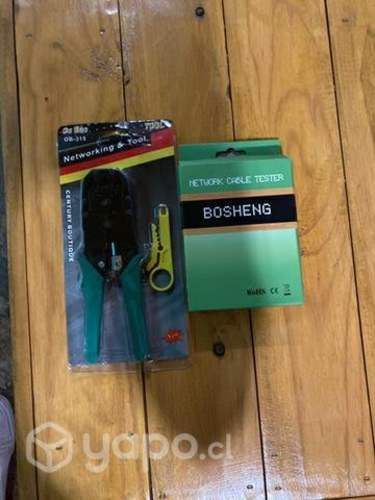 Tester network + maquina de conectores rj45