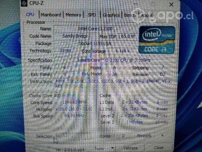 Compu CPU i3 3.1ghz, 12gb RAM, 480gb SSD