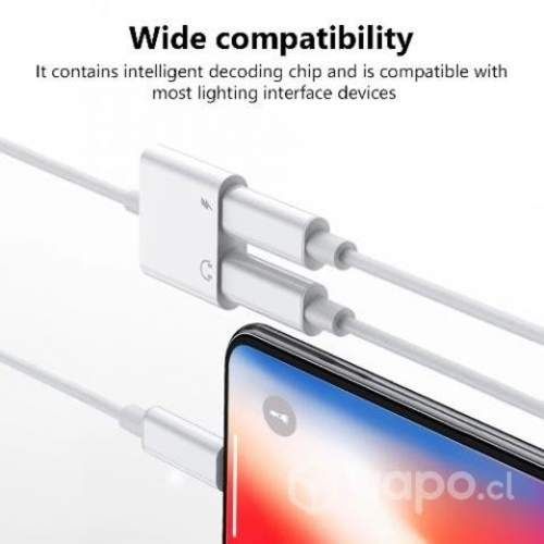 Adaptador De Audio y Carga Iphone 2 en 1 Conector