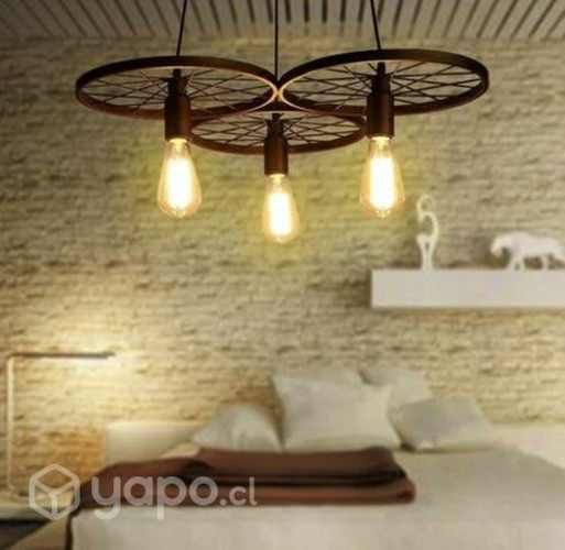 Lámpara colgante diseño 3 ruedas