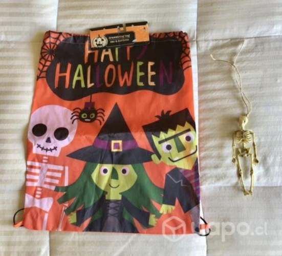 Halloween Bolso Morral + Calavera Colgante Nuevos