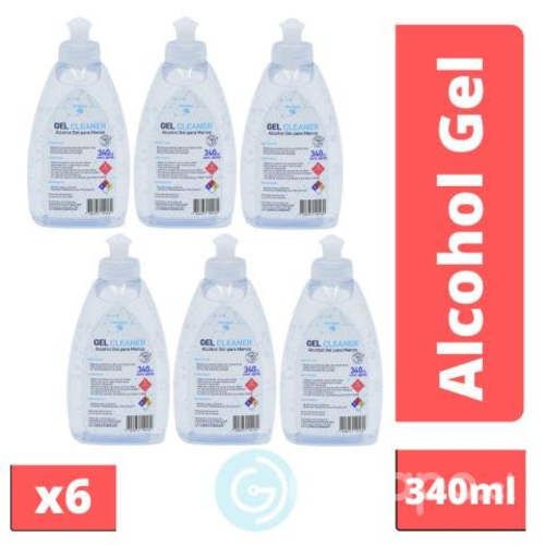 Super PackX6 Alcohol Gel Pushpull 340ml GCleaner