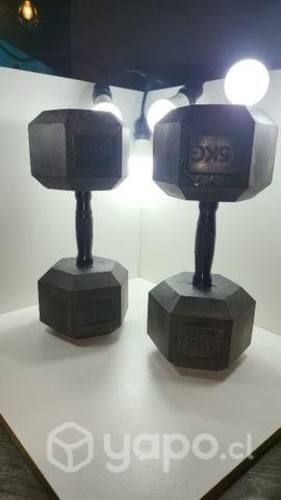 Par Mancuernas hexagonal 15kg, de gomas
