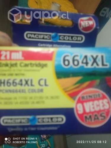 Tinta hp 664xl color alternativa de alta