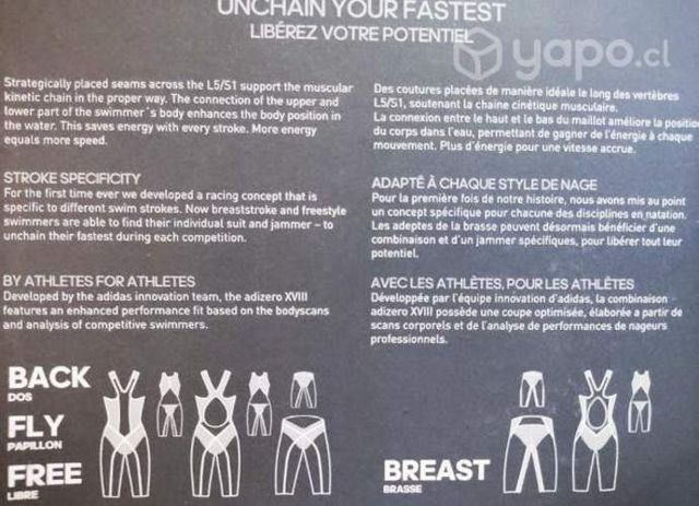 Traje de natacion competencia adidas adizero