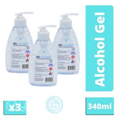 Pack X3Alcohol Gel 70° C/valvula 340ml Gel Cleaner