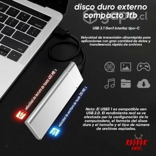 Disco duro externo SSD 1TB /usb 3.1 Gen1/Tipo C