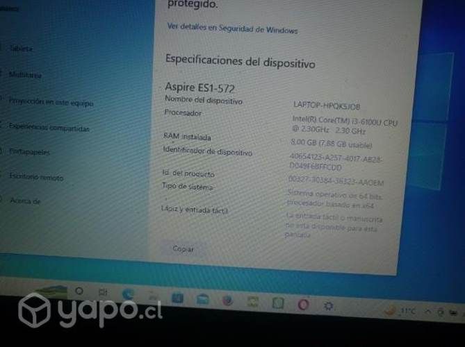 Notebook Acer aspire