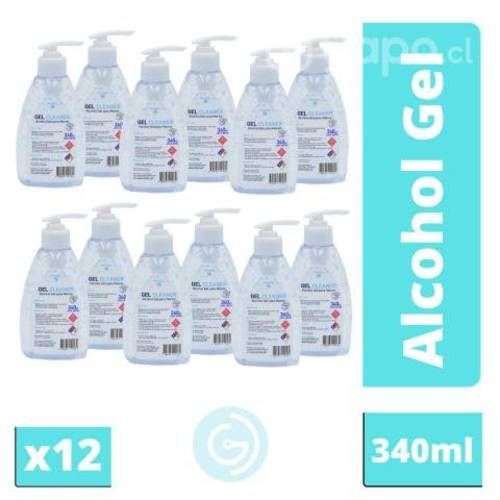 Pack X12 Alcohol Gel 70° C/valvula 340ml GCleaner