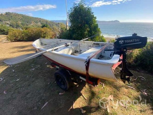 Bote+motor+carro de arrastre