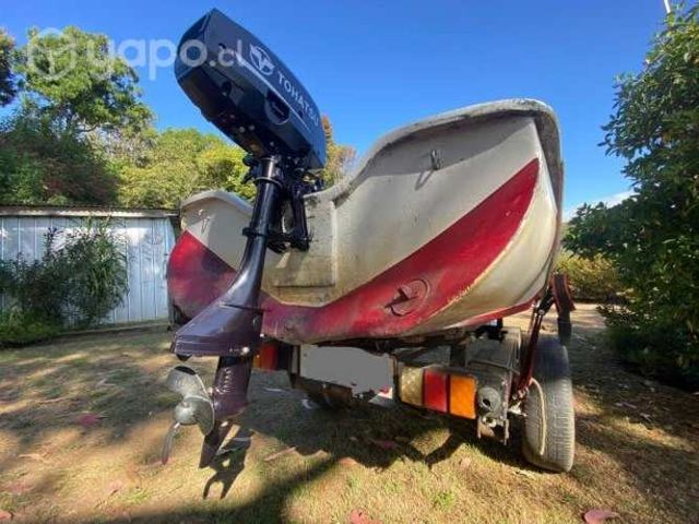 Bote+motor+carro de arrastre