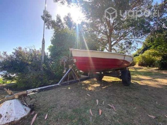 Bote+motor+carro de arrastre