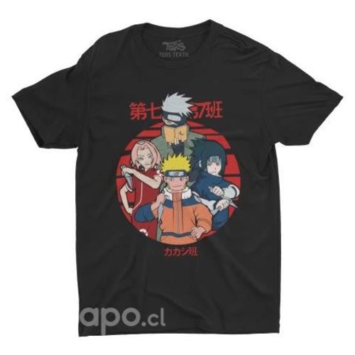 Polera Equipo 7 Naruto Anime b Hombre Mujer Niña N