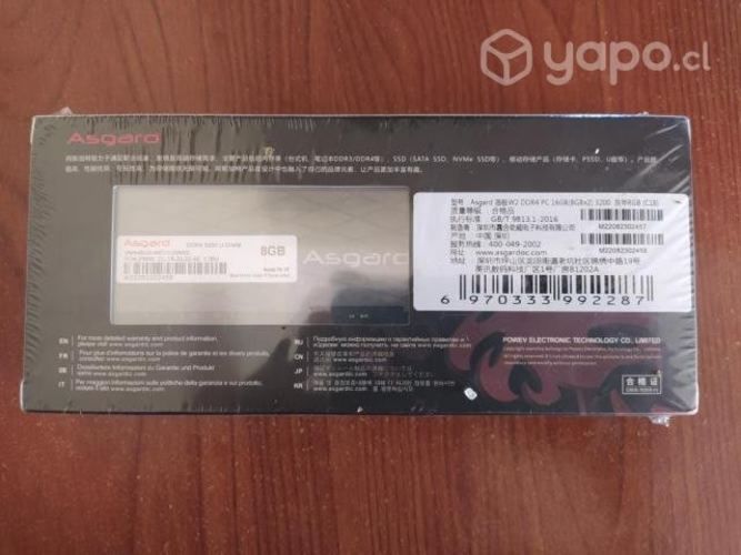 Memorias ram 2x8 3200MHZ RGB Asgard