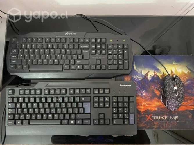 Teclado, mouse y mousepad