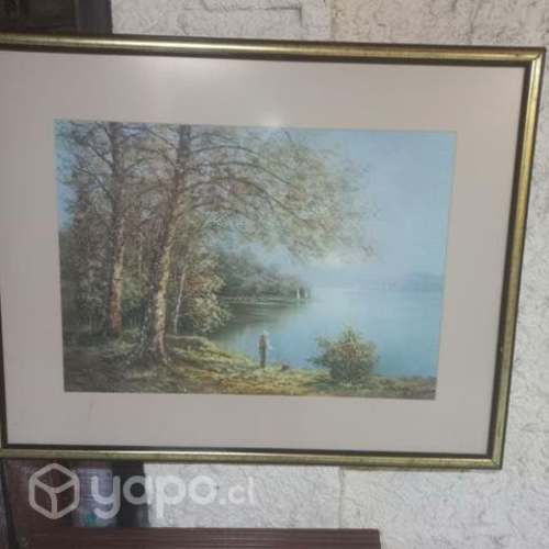 Cuadro hombre dia de pesca