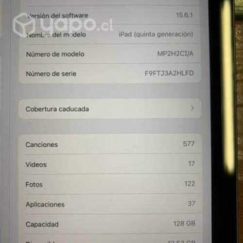 Ipad 5ta generación 128GB