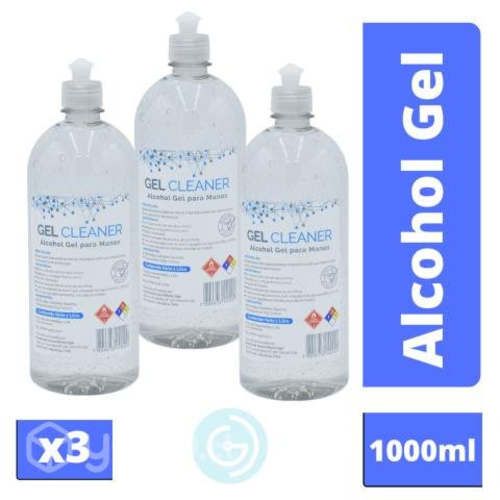 Pack X3 Alcohol Gel 1000ml Push Gel Cleaner