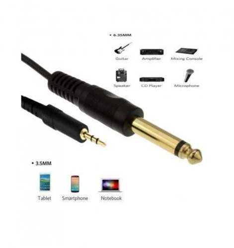 Cable Jack Plug 3.5mm Stereo A 6.3mm Mono