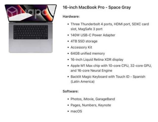Macbook Pro M1 16&quot; Space Gray